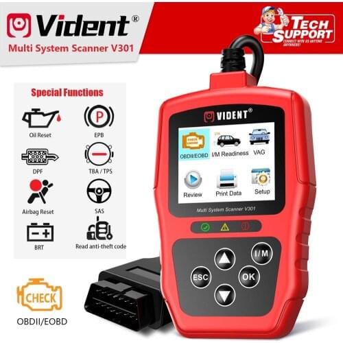 Vident V301 OBDII/EOBD+CAN Code Reader Car Diagnostic Scanner OBD2 Diagnostic Tool OBD2 Automotive Scanner