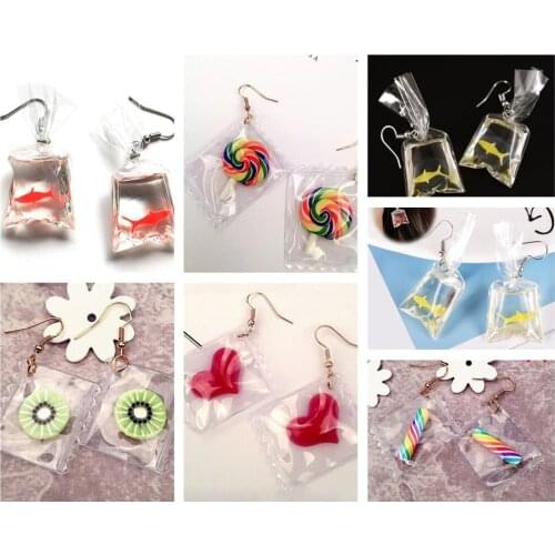 Transparent Bag Goldfish Dangle Earring Bijoux Femme Hook Earrings Fashion Womens Jewelry Gift