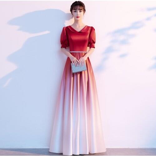 Ruched V-Neck Elegant Simple Zipper Back A-Line Floor-Length Short Sleeves Woman Formal Party Gowns