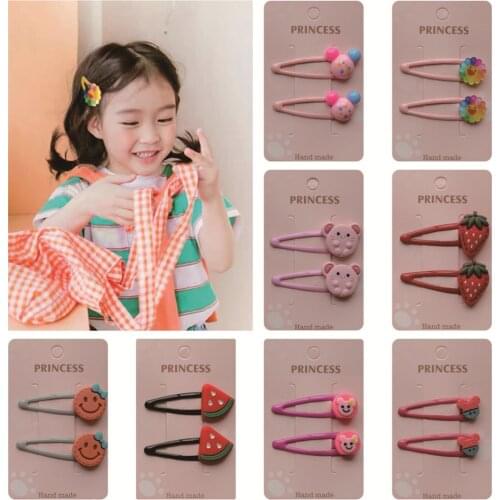 1Set Sweet Childrens series Cartoon Animal Fruit Hair Clips lovely Girls Flowers Hair Pins Hair Accessories HeadWear