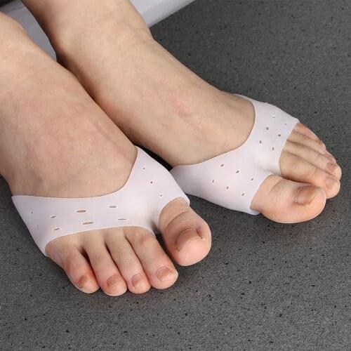 1 Pair Soft Silicone Toe Sleeve Foot Protection Ballet High Heels Anti Toe Valgus Protective Care Tool Massage Pad