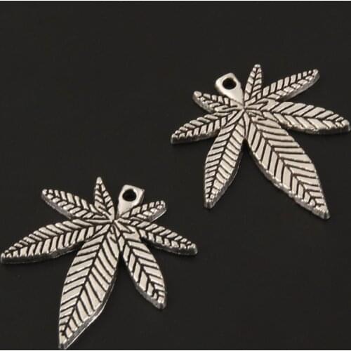 10pcs Silver Color Small Maple Leaf Tree Leaf Leaves Charms Pendants Jewelry Findings Accessories Wholesale