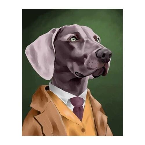 2016 COOL # TOP dog art painting -- Weimaraner dog OIL painting---100% handpainted art 36 "-- accept custom dog painting