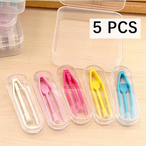 2021 1 Set Multicolor Protable Contact Lenses Tweezers With Suction Stick For Contact Lens Inserter Remover Eyewear Accessories