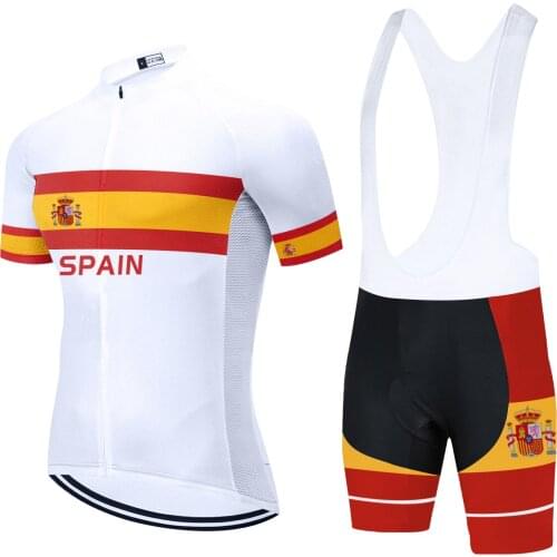 2021 Spain National Team Ropa Ciclismo Hombre Cycling Clothing Short Sleeve Men Summer Bike Jersey Set Quick Dry Bicycle Clothes