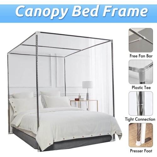 4 Corner Post Bed Canopy Mosquito Netting Bracket No Mosquito Net Thick 25MM Pole Stainless Steel