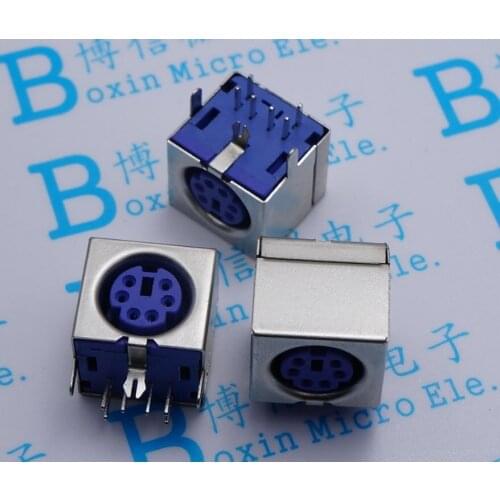 5pcs PS2 socket 6P purple health disk block keyboard and mouse socket PS-2 interface S terminal