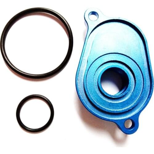 Aluminum Oil Cooler Back Flush Adapter Blue for Ford Powerstroke 2003-07 6.0L