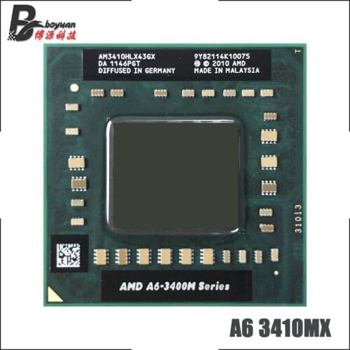 AMD A6-Series A6-3410MX A6 3410MX 1.6 GHz Quad-Core Quad-Thread CPU Processor AM3410HLX43GX Socket FS1