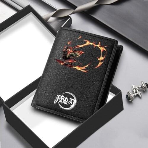 Anime Demon Slayer Kimetsu No Yaiba Cosplay Unisex Luminous Short Long Wallet Coin Purse Card Holder Money Bags Billfold Gifts