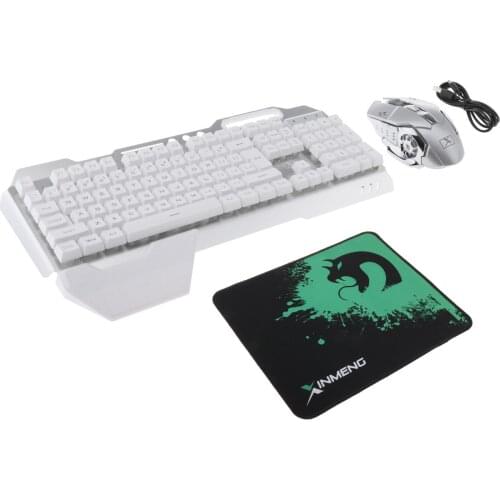 2.4G Wireless Keyboard Mouse Set Rechargeable Rainbow Backlit for Computer