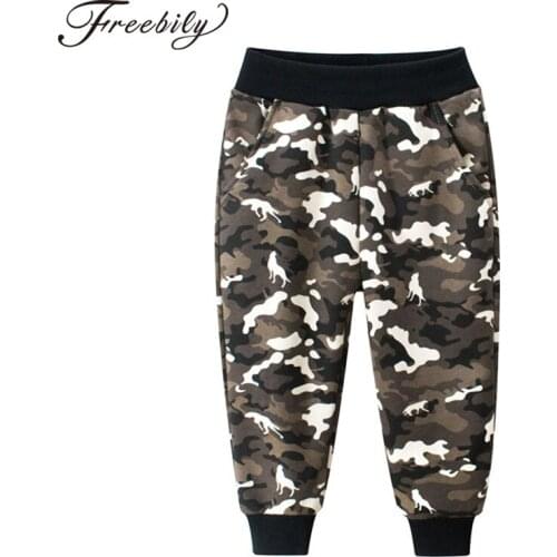 Kids Boys Cotton Spring Autumn Camouflage Print Pants Elastic Waistband Slant Pockets Pants Trousers for Daily Wear Sport Wear