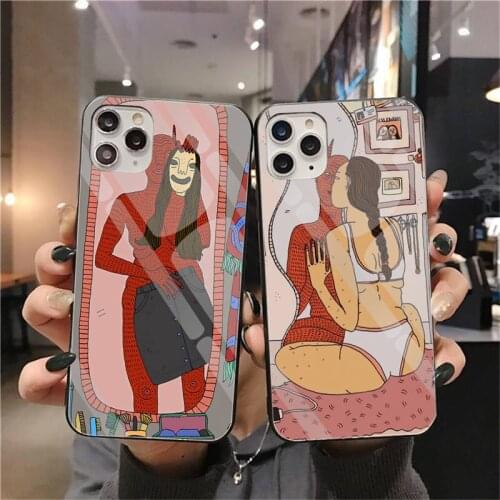 Polly nors art illustrations Phone Case Tempered Glass For iPhone 11 Pro XR XS MAX 8 X 7 6S 6 Plus SE 2020 case