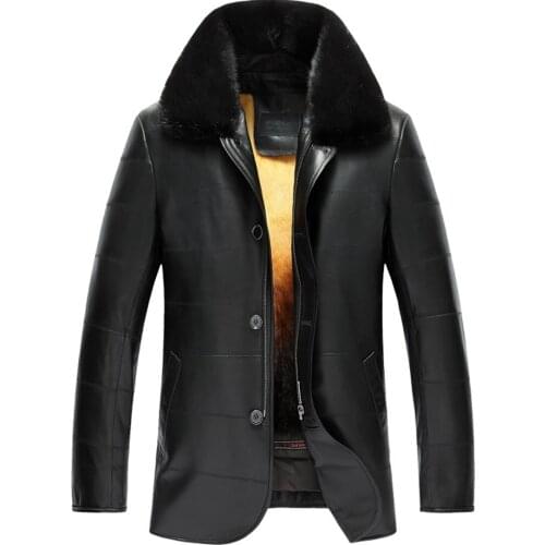 Mens Golden Mink Fur Coat Luxe Lambskin Jacket Casual Overcoat Enhance Your Protection From Wind And Cold Tj12