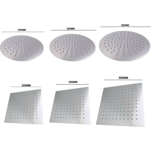 Rainfall Shower Head Stainless Steel Shower Head 8/10/12 Inch Top Shower Bathroom Shower Head Square And Round Shower Head