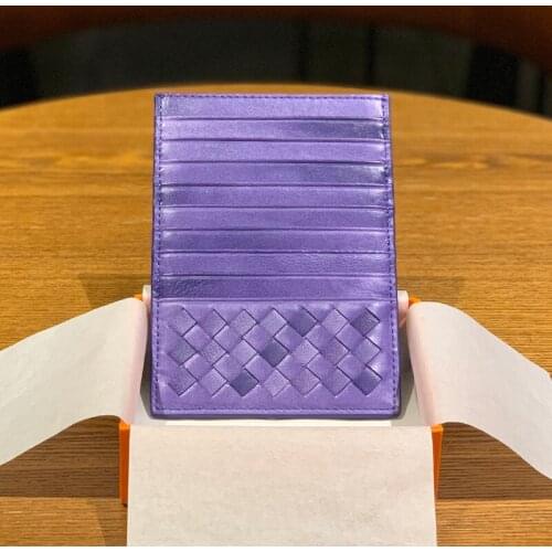 2021 New 100% Leather Woven Card Holder Unisex Multi-card Bank Card Holder Large Capacity Card Wallet Long Multi-layer