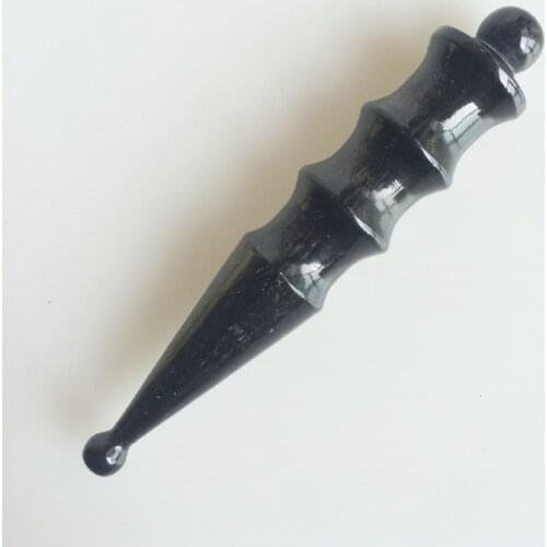 New Black Buffalo Horn Point Pen Acupuncture Cone Household Manual Care Tool Multi Function Massager Eye Draw Bar Facial Beauty