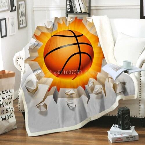 Basketball Football Blanket For Beds Winter Warm Fleece Blankets Decor Sofa Throws and Blankets Home Bedspread Weighted Blanket
