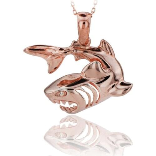 Shark Necklace 925 Sterling Silver Sea Animal Ocean Charm Bridesmade Nautical Gift