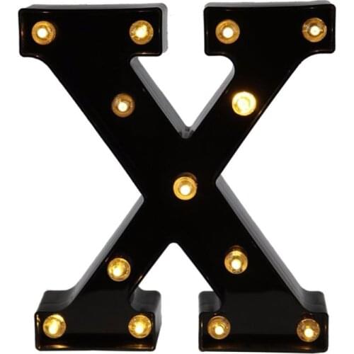 Illuminated Vintage Style Decorative Letter Lights, Up in Lights LED Alphabet A-Z Marquee Night Light Wall Mounted Decoration