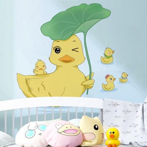 [shijuekongjian] Cartoon Animals Wall Stickers DIY Ducks Mural Decals for Kids Rooms Baby Bedroom Children Nursery Decoration