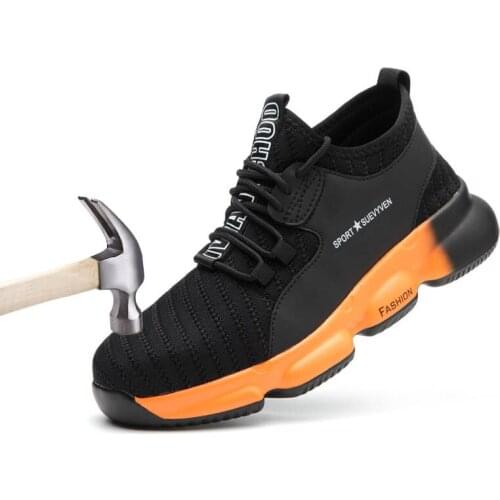 Outdoor Hiking Shoes For Men Labor Shoes Breathable Soft Sole Anti-Piercing Steel Head Tactical Boot Safty Work Shoe Man Sneaker