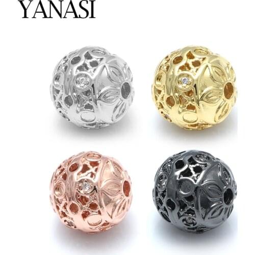 Hollow Out Flower Design Beads Ball Beads Accessories For DIY Natural Stones Pearls Needlework Jewelry Making