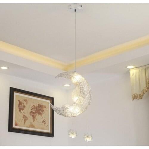 Star Moon Child Room Lamps Creative Personality Chandelier Restaurant Bedroom Warm Lighting led lighting fixture led lamp led
