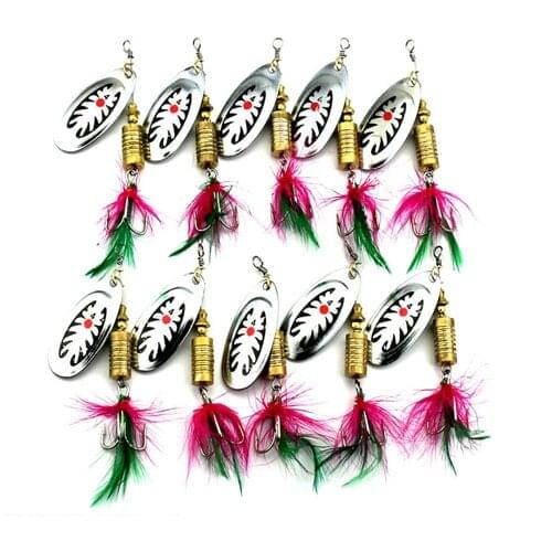 Lot 10 Pcs Spoon Metal Fishing Lure Spinner Trout Crank Baits Shallow Jig Lure Tackle Carp Set 10g/8cm