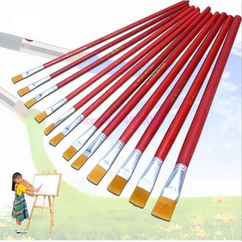 100sets/lot Watercolor Nylon Paint Brushes Oil brush painting pen Marker School student Art Supplies New 12pcs/set