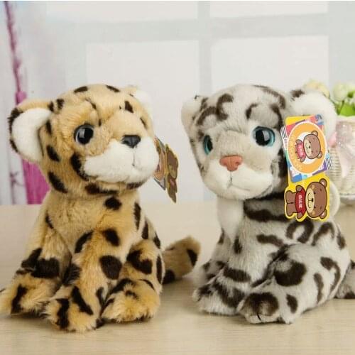 18CM Cute Snow Leopard Plush Toys Real Life Soft Cheetah Stuffed Animal Toys For Children Kids Christmas Gifts