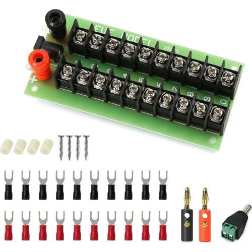 1X Power Distribution Board 3 Inputs 10 pairs Outputs for DC AC Voltage PCB005 Train Power Control