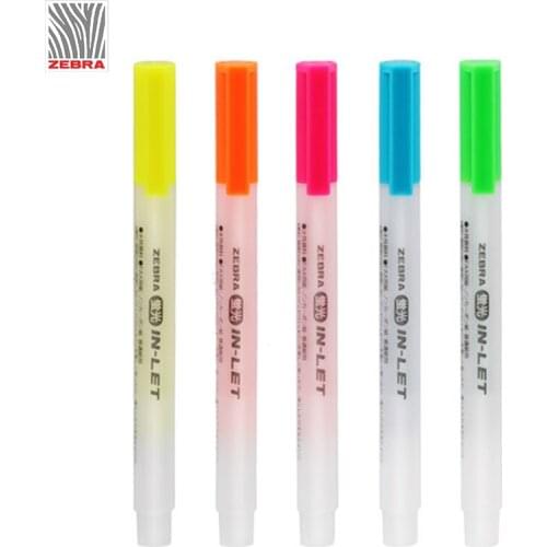 5pcs ZEBRA WKS9 Highlighter White Rod Transparent Pocket Awakening Target Highlighter