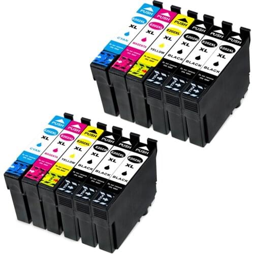 6BK+2C+2M+2Y Compatible Ink Cartridge For EPSON T202 202XL E202 Home XP-5100 WorkForce WF-2860 Printer