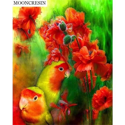 5D Diy Diamond Painting Bird & Flower Needlework Cross Stitch Diamond Embroidery Animal Home Decor Full Rhinestone 3D Mosaic Kit