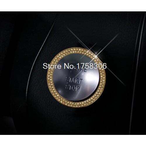 Angelguoguo Car engine start stop button knon cover / A key to start sticker For Mercedes Benz C Class GLC Class