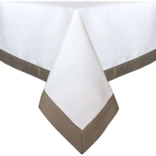 Free Shipping 60"*84" Poly/Cotton Canvas Fabric White with Grey Patchwork Table Cloth P4516