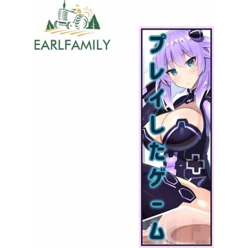 EARLFAMILY 15cm x 5.4cm Car Slap - Japanese Cartoon Girl Sticker Fun Anime Strip Decal JDM Racing Helmet Motorcycle Car Stickers