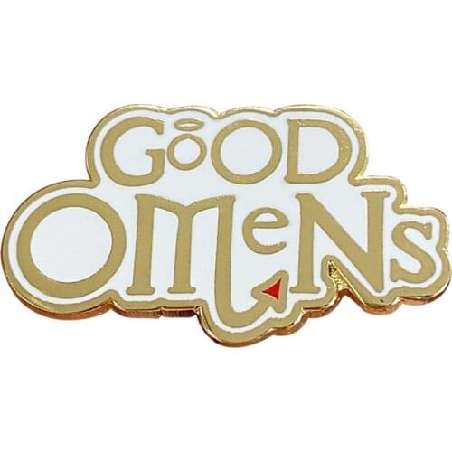 Good Omens logo enamel pin ineffable angel demon