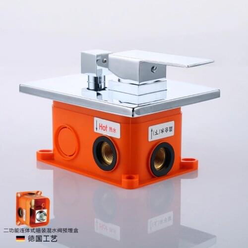 Brass shower faucet copper two function mixing valve with concealed shower function box more easy for install and repair