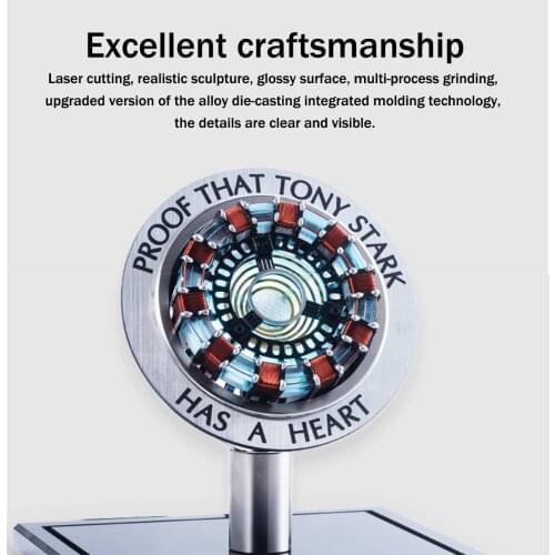 MK1/MK2 1:1 Scale Arc Reactor Action Figure Reactor USB LED Light Action Model Building Kits With Remote Control DIY Model Lamp