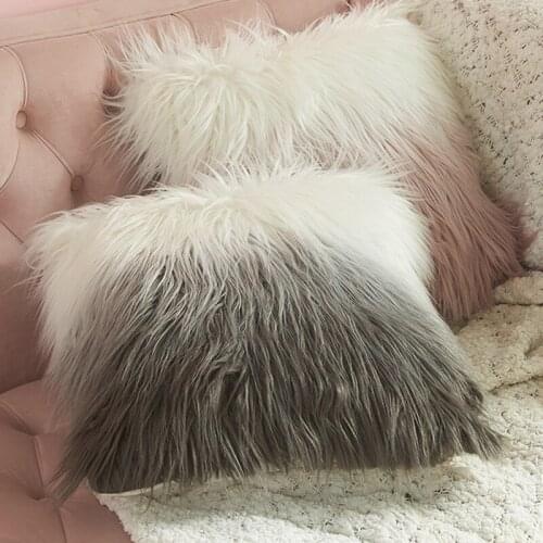 Soft Fur Plush Cushion Cover Home Decor Pillow Covers Living Room Bedroom Sofa Decorative Pillowcase Shaggy Fluffy Pillow Case