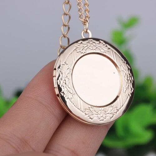 N122 Fashion delicate jewelry flower round locket pendant necklace stick on the top or inside