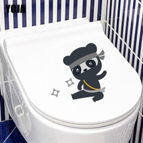 YOJA 23X19.2CM Cartoon Play Panda Wall Sticker Toilet Decal Funny Animal Kids BedRoom Home Decor T3-1125