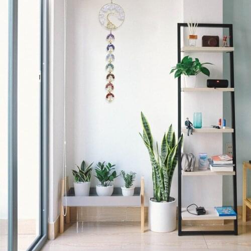 Natural Crystal Tree Of Life Wind Chime 7 Chakra Reiki Healing Slices Mineral Handmade Wall Hanging Ornaments Home Decoration