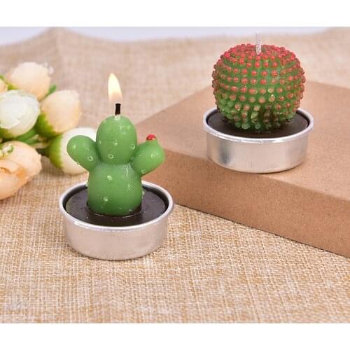 New Creative 3D Cactus Candles Simulated Plants Smokeless Scented Candle Valentine Day Gift Party Home Decoration