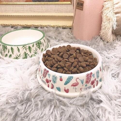 Pet Food Supplies Ceramic Bowl Cute Cat Bowl Water Basin Dog Pot Pet Drinking Eat Bowl Round Ceramic Bowl Feeders Pet Supplies