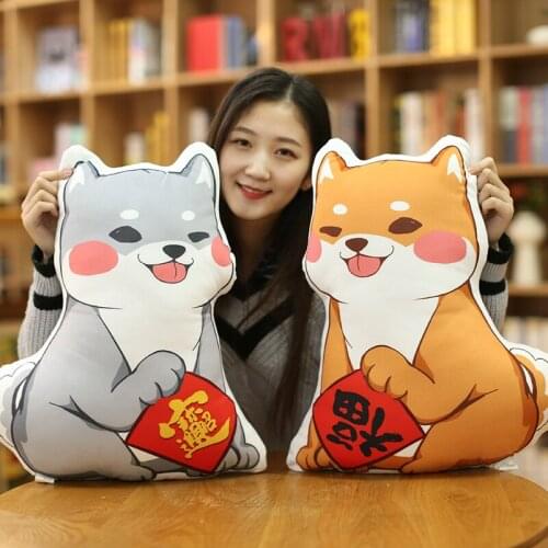 Cute printing Shiba Inu pillow plush toy dog cushion Corgi dog doll office koji Office nap pillow kids pillow gifts