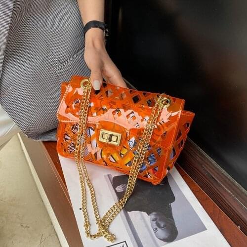 Net Jelly Transparent Bag Chain Single Shoulder Underarm Bag Purses and Handbags Luxury Designer Clear Crossbody Bags for Women
