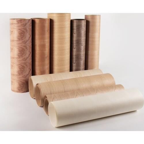 Reconstitu Natural Genuine Ash Oak Black Walnut Fraxious Cherry Bubinga Teak Wood Veneer Paper Backing about 61cm x 2.5m C/C Q/C